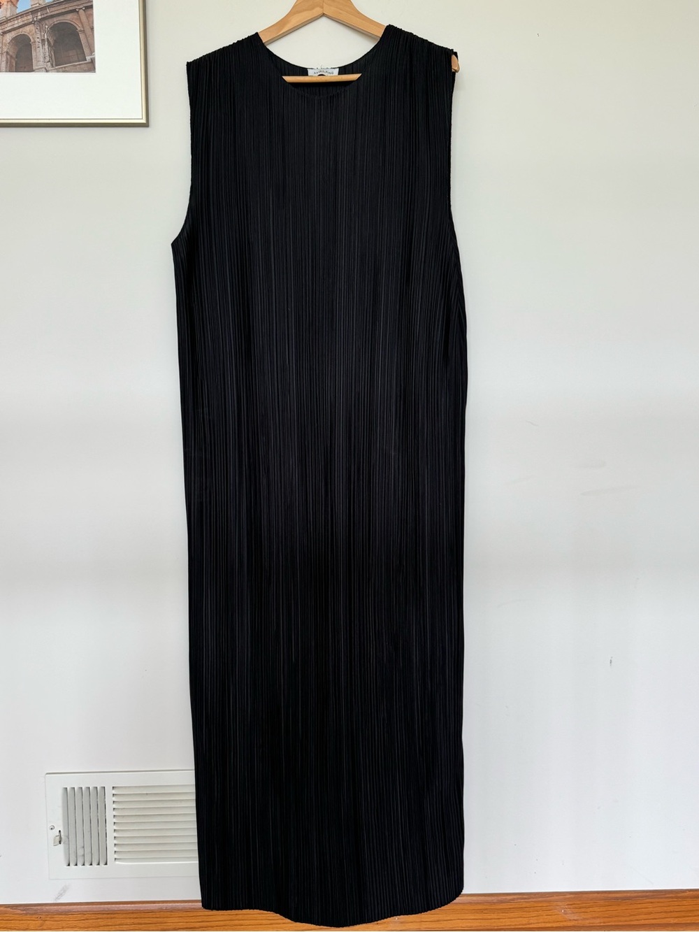 Anine Bing Black Sleeveless Pleated Melanie Dress
